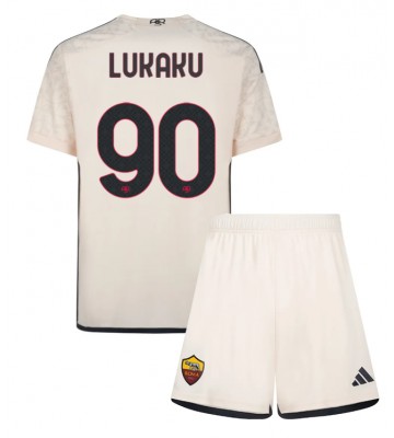 AS Roma Romelu Lukaku #90 Segunda Equipación Niños 2023-24 Manga Corta (+ Pantalones cortos)